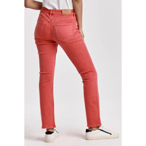 NEW DEAR JOHN DENIM blaire hi-rise straight jeans in viva magenta - Picture 2 of 2